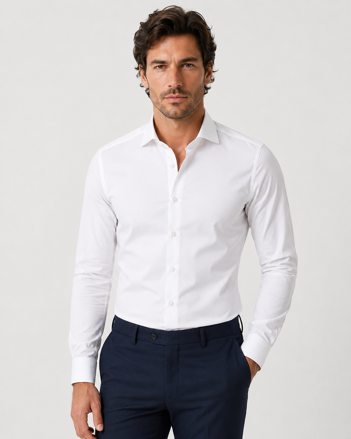 Slim Fit Beyaz Gömlek - 1